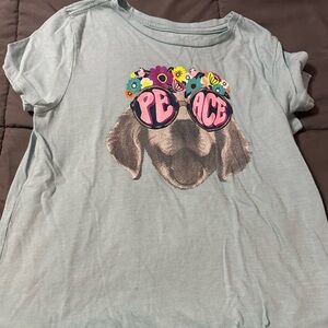 Old Navy Light Blue Tee with Floral Design